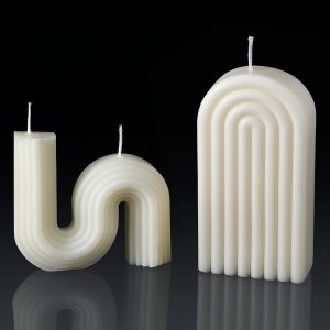 2 Pieces Aesthetic Candles Twist Shaped Candle Trendy Taper Candles Minimalist Geometric Soy Wax Scented Art Decoration for Birthday Wedding Decor