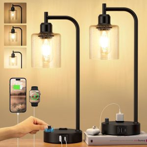 Two-Pack Dimmable Industrial Style Table Lamp