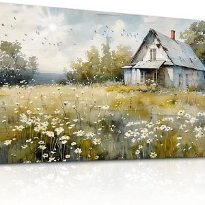 Canvas Wall Art For Living Room Large Wall Decor For Office Bedroom Wall Decorations Rural Landscape Paintings Farmhouse Watercolor Pictures Artwork Hotel Aesthetic Home Decor 20x40 In